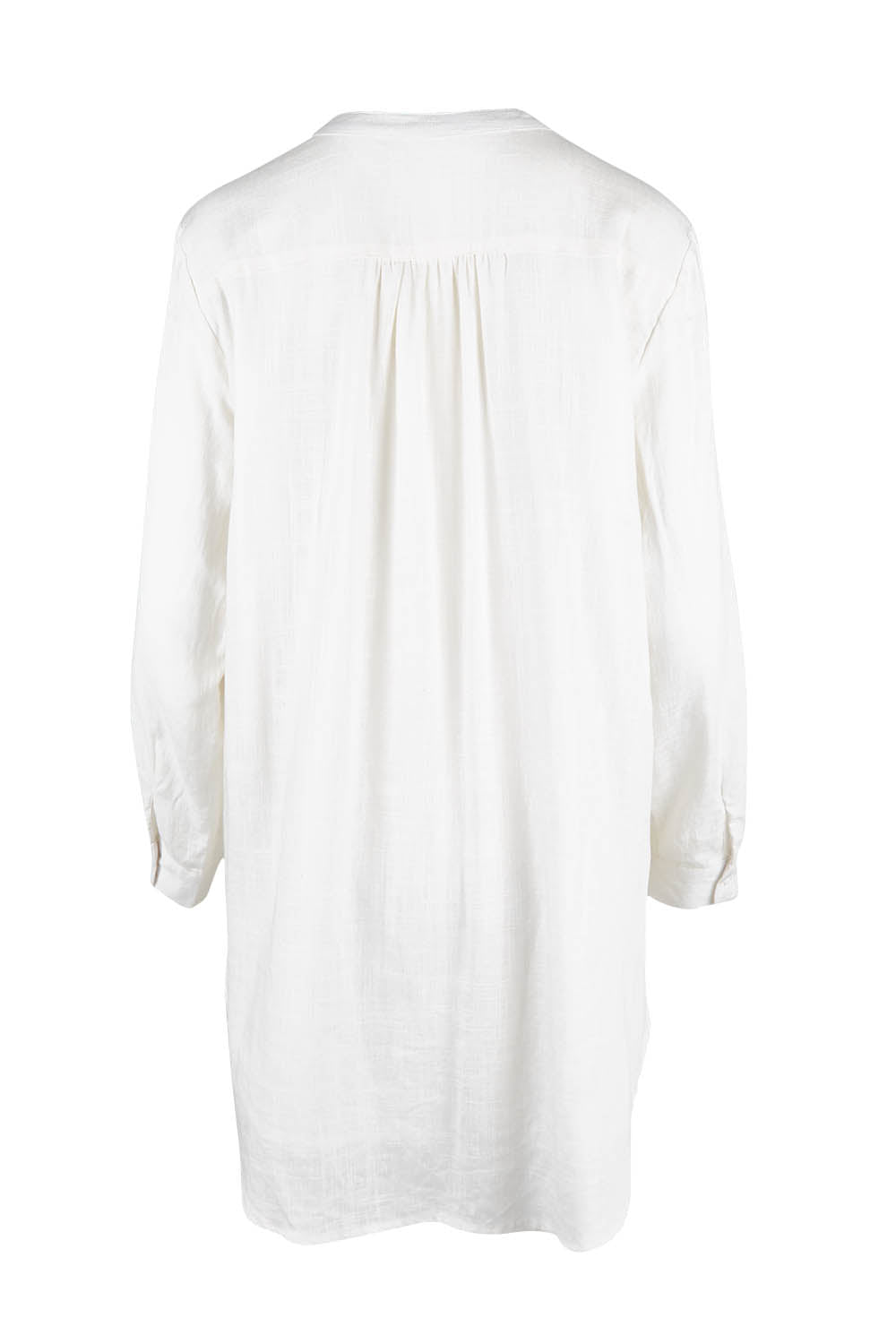 Product shot of the Beach Tunic Shirt in colour White (White), from the back