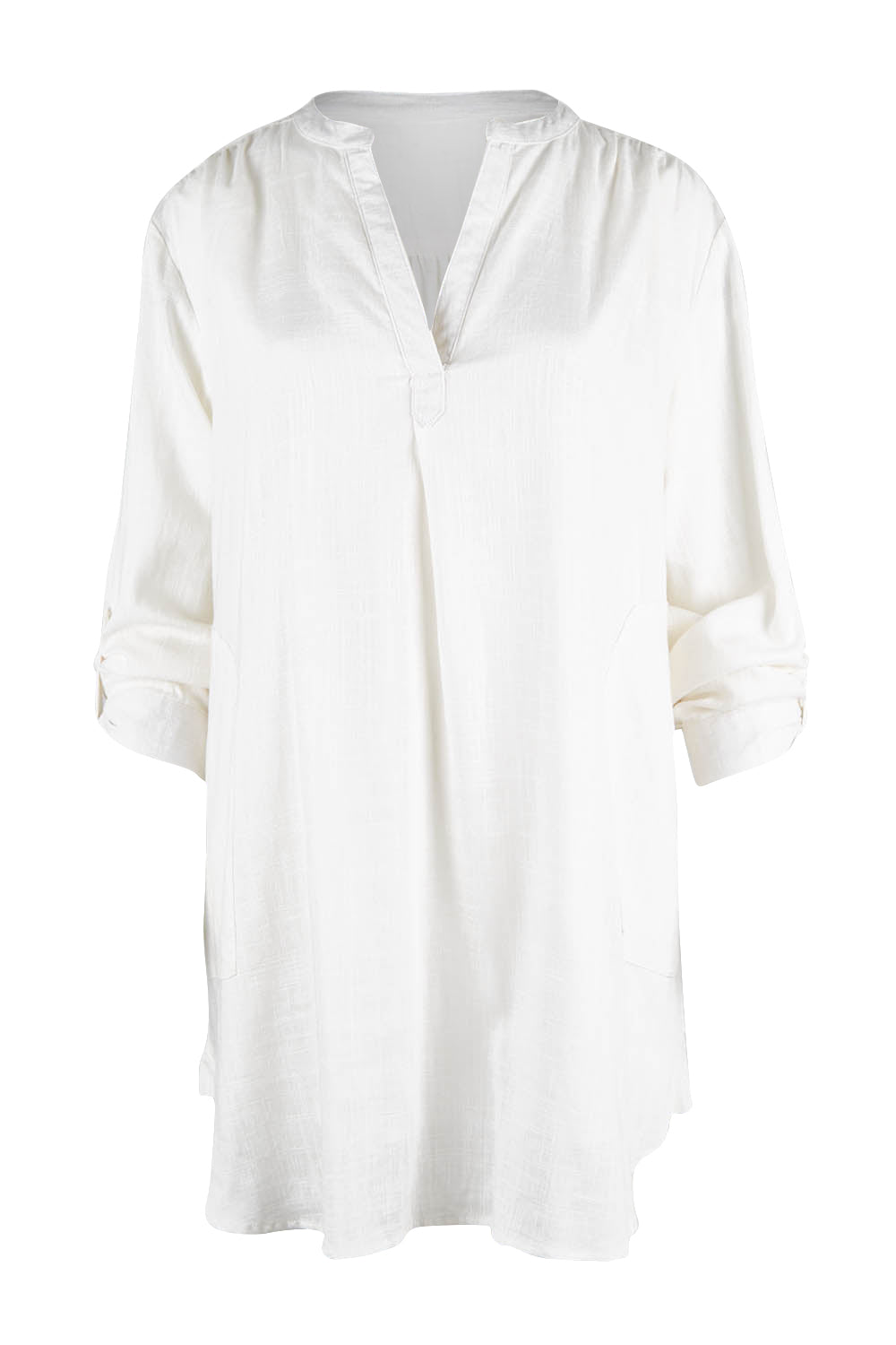 Product shot of the Beach Tunic Shirt in colour White (White), detail