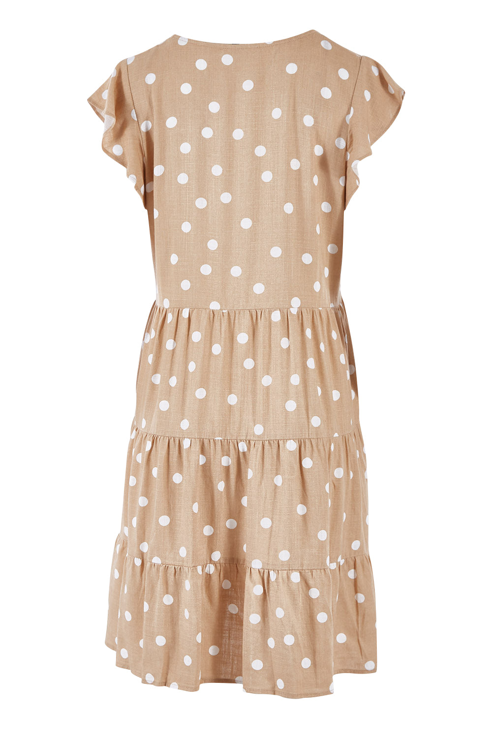 Product shot of the Skyler Dress in colour Ecruspot, from the back
