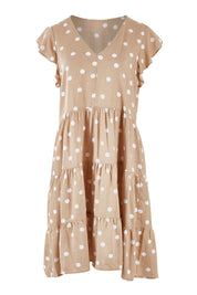 Product shot of the Skyler Dress in colour Ecruspot, from the front
