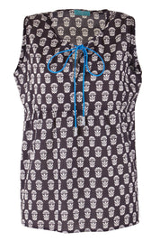 Product shot of the Clara Top in colour Black (Black), from the front