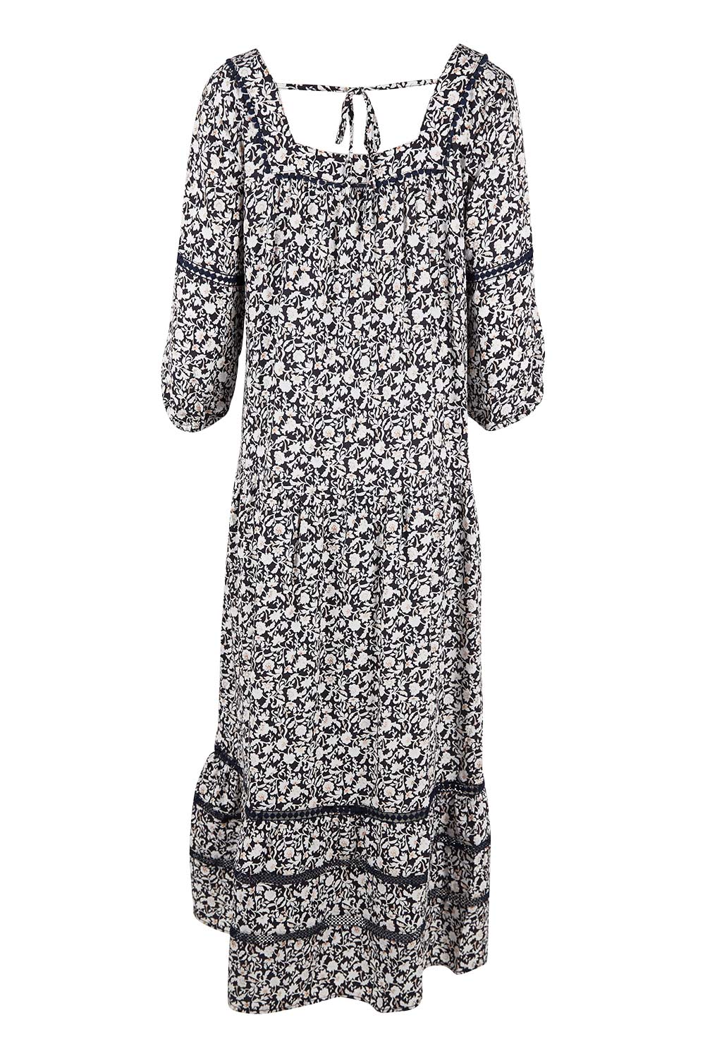 Product shot of the High Life Dress in colour Mangotango (Blue), from the back