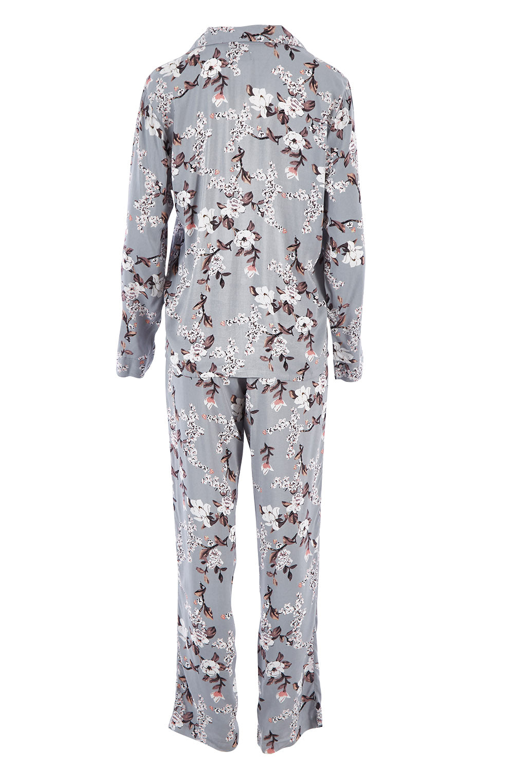 Product shot of the Rayna Pj Boxed Set in colour Floral (Grey), from the back