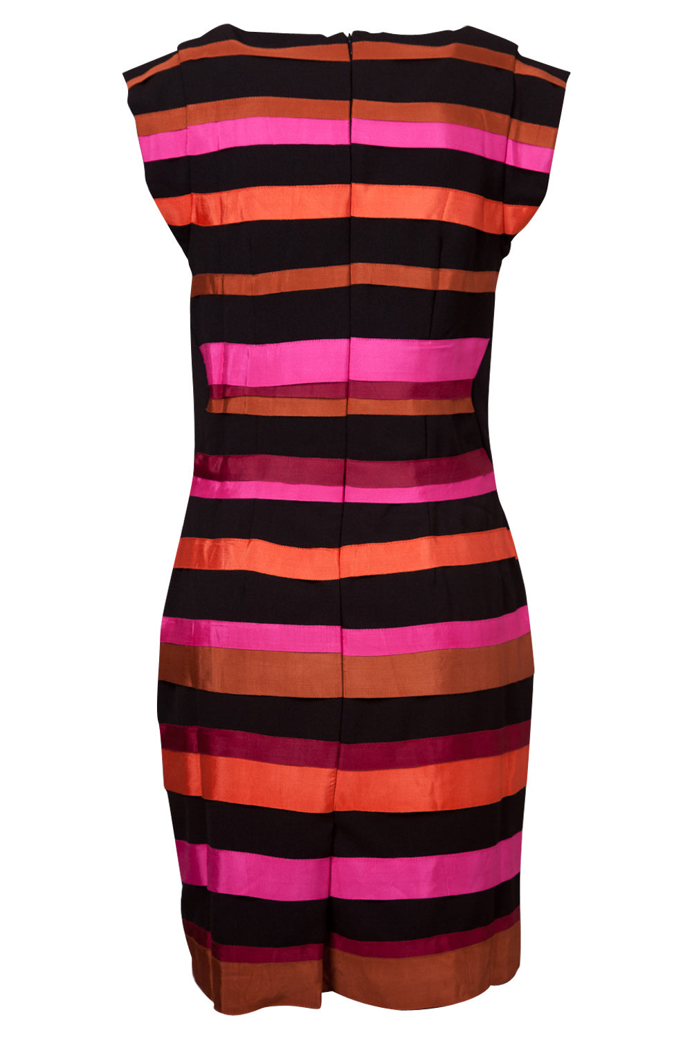 Preloved Multi Stripe Layered Dress - Tangerine