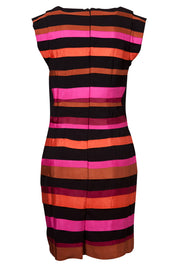 Preloved Multi Stripe Layered Dress - Tangerine