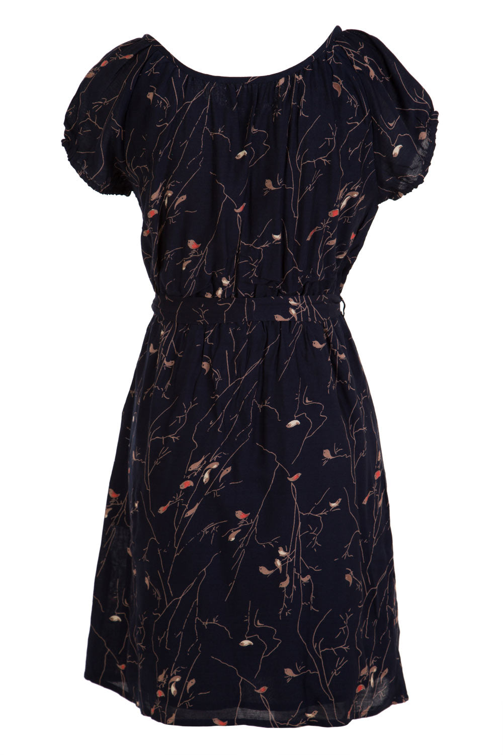 Product shot of the Cap Sleeve Dress in colour Navy (Blue), from the back