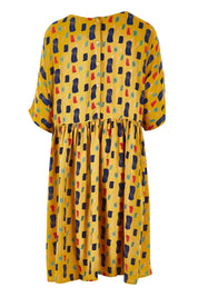 Product shot of the High Waist Relaxed Dress in colour Painting, from the back