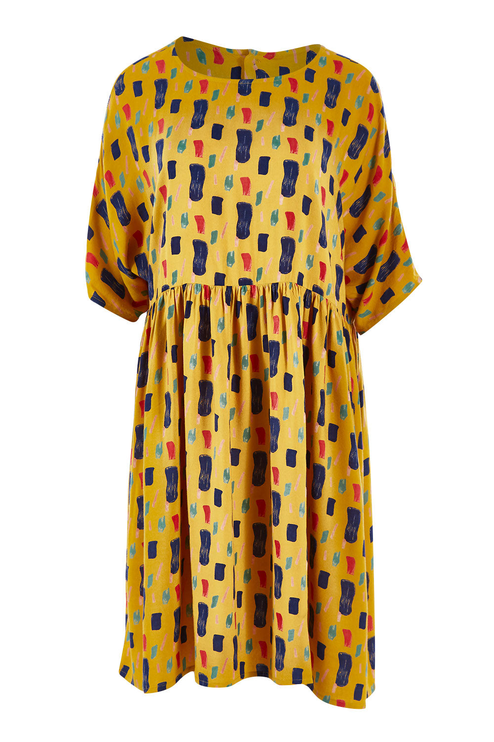 Product shot of the High Waist Relaxed Dress in colour Painting, from the front