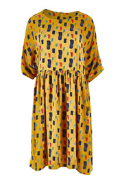 Product shot of the High Waist Relaxed Dress in colour Painting, from the front