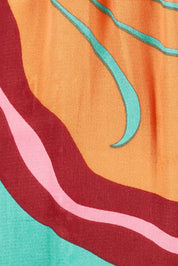 Product shot of the Printed Knee Length Skirt in colour Bloom (Pink), detail