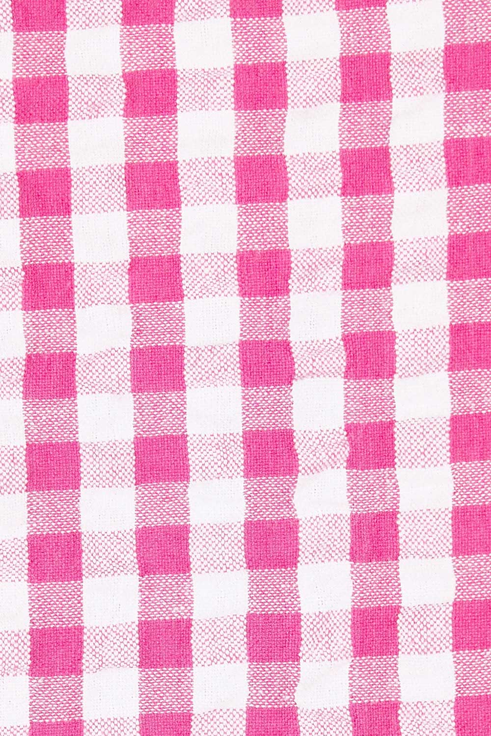 Product shot of the Gingham Drape Top in colour Gingham (Pink), detail