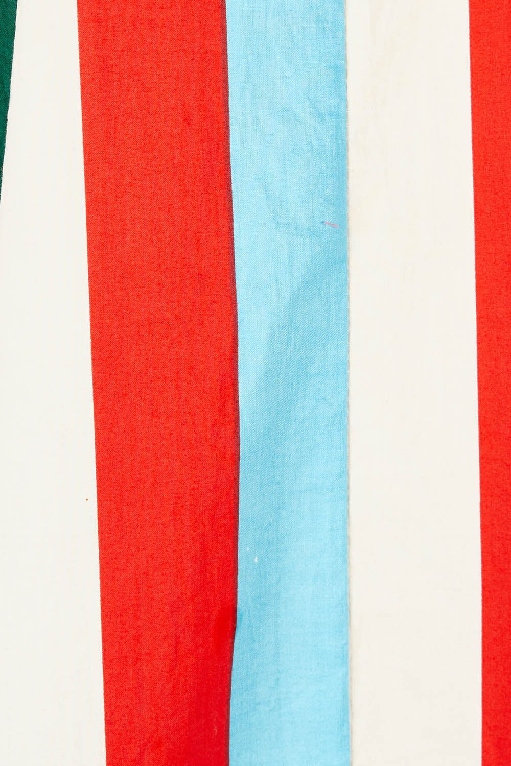 Product shot of the V Neck Flounce Sleeve Dress in colour Striped (Blue), detail