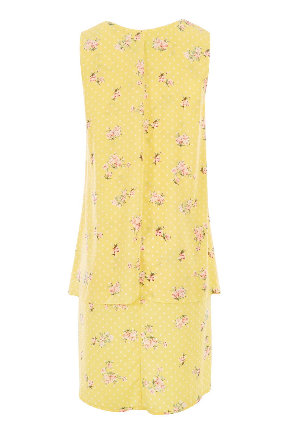 Product shot of the Tier Dress in colour Lemons, from the back