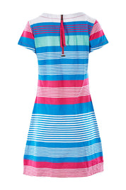 Product shot of the Nellie Dress in colour Bermudastr (Blue), from the back
