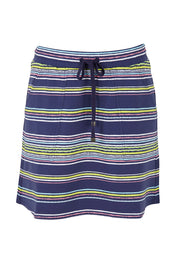 Product shot of the Christine Skirt in colour Stripes (Blue), from the front