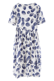 Product shot of the Aruba Dress in colour Pomelo (Blue), from the back