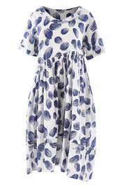 Product shot of the Aruba Dress in colour Pomelo (Blue), from the front