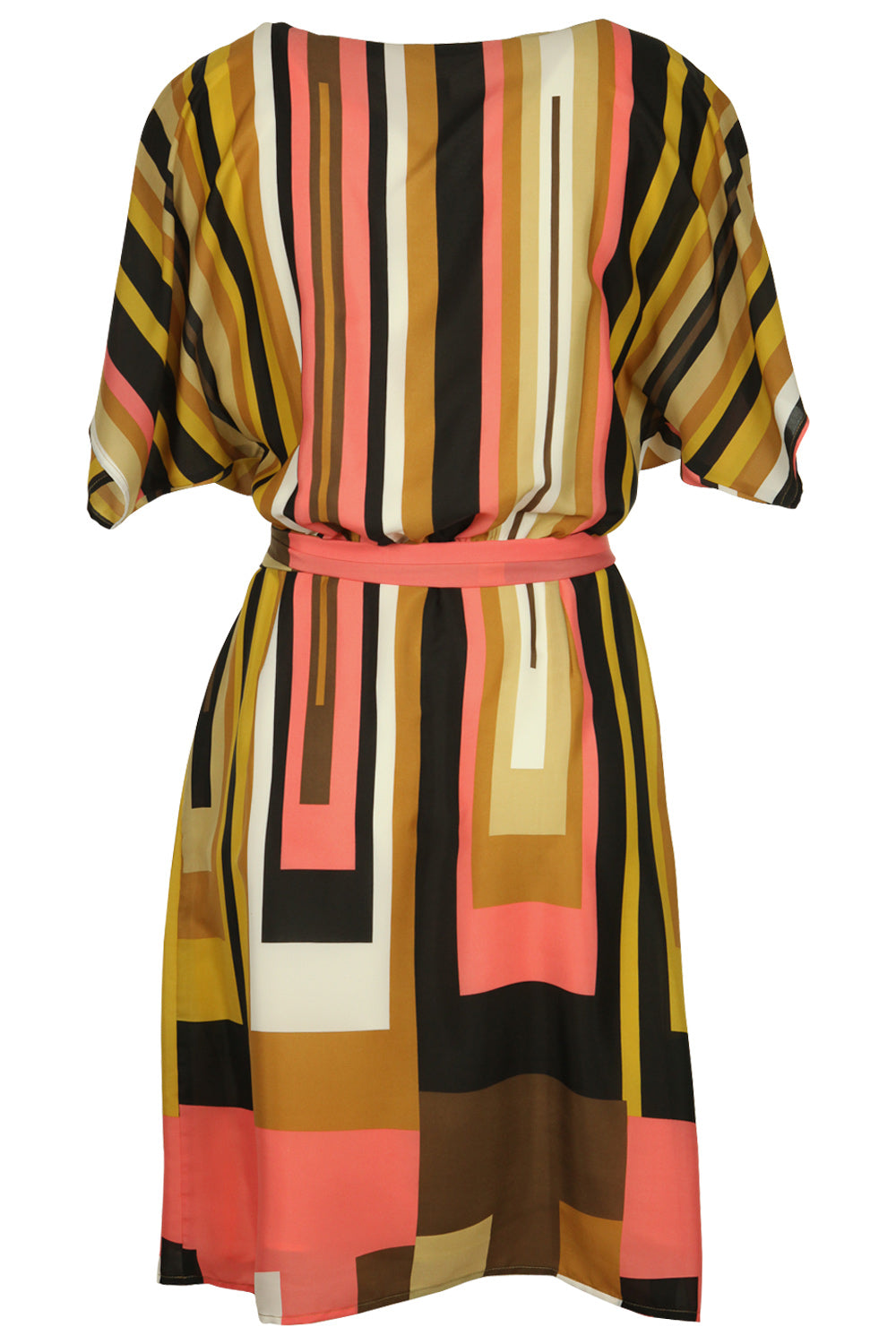 Preloved Square Me Down Wrap & Tie Dress - PinkMulti