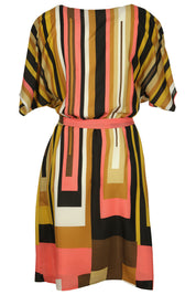 Preloved Square Me Down Wrap & Tie Dress - PinkMulti