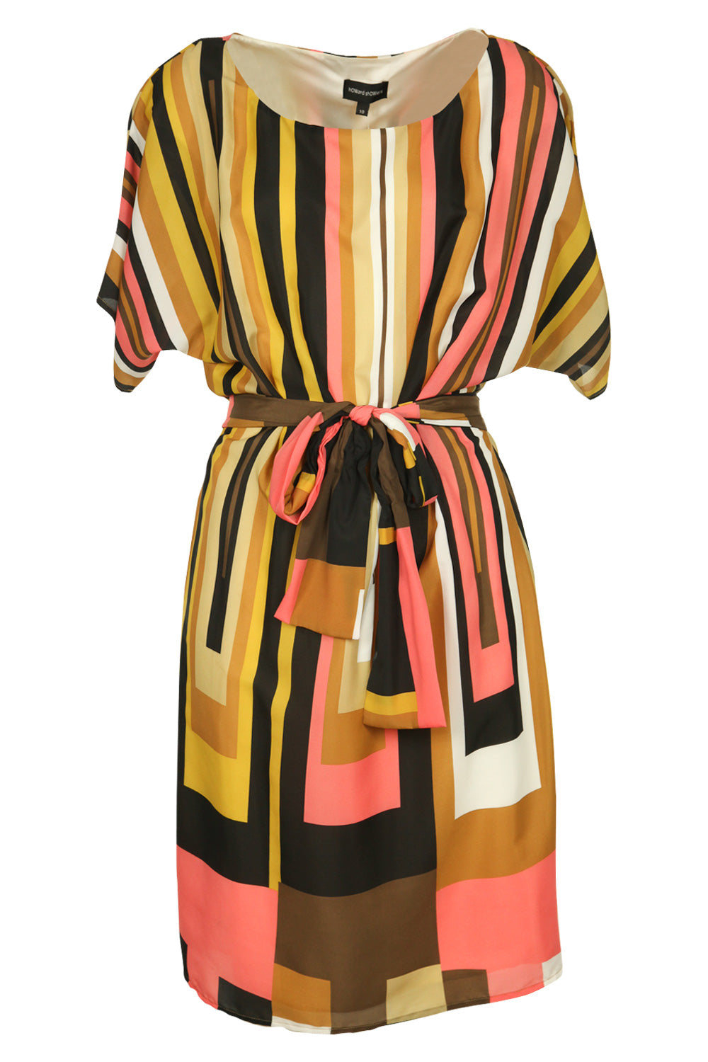 Preloved Square Me Down Wrap & Tie Dress - PinkMulti