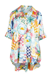 Product shot of the River Shirt in colour Multi (White), from the front