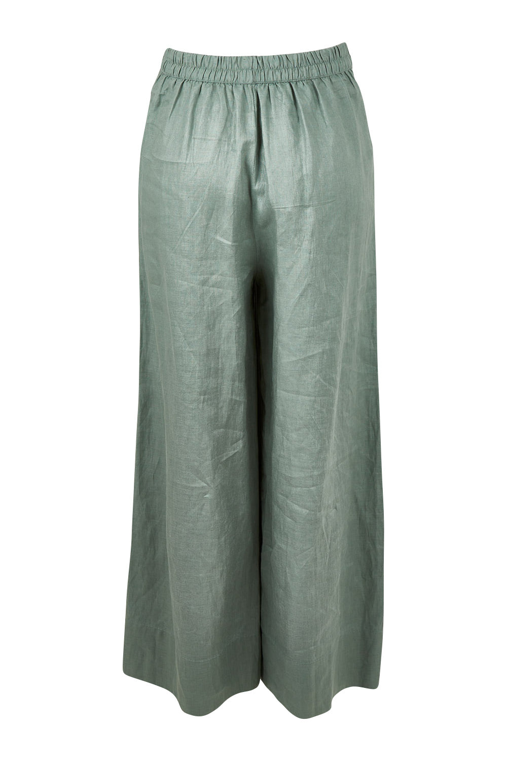 Product shot of the Ollie Pant in colour Eucalyptus (Green), from the back
