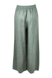 Product shot of the Ollie Pant in colour Eucalyptus (Green), from the back