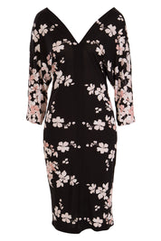 Product shot of the Kimbra Dress in colour Petal (Black), from the front