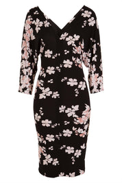 Product shot of the Kimbra Dress in colour Petal (Black), from the front