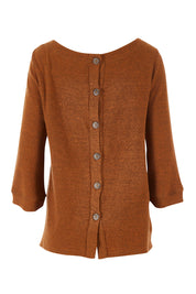 Product shot of the Hedgrow Top in colour Ginger, from the back