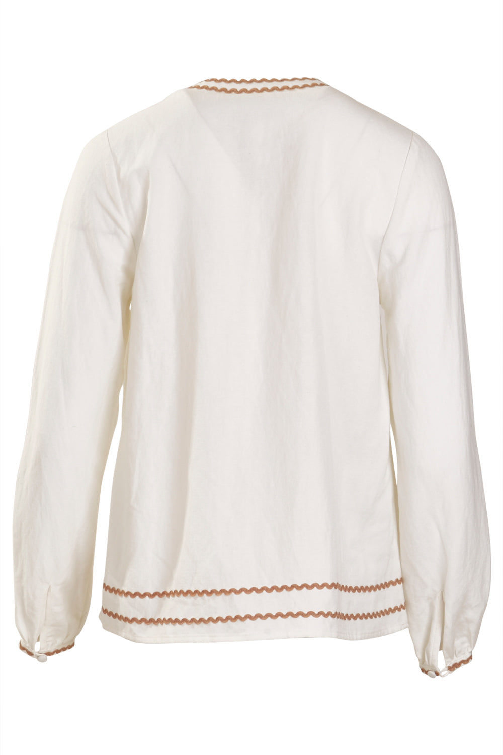 Product shot of the Chester Blouse in colour White (White), from the back