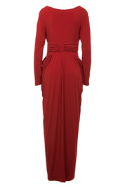 Preloved Draped Maxi Dress - DeepRed