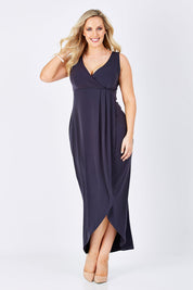 Model Jess wearing size 12 of the Phillipa in colour Thunder (Grey), from the front, showing the whole outfit