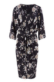 Product shot of the Georgia Dress in colour Dahlia (Black), from the front