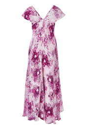 Product shot of the Prue Dress in colour Jacaranda (Pink), from the back