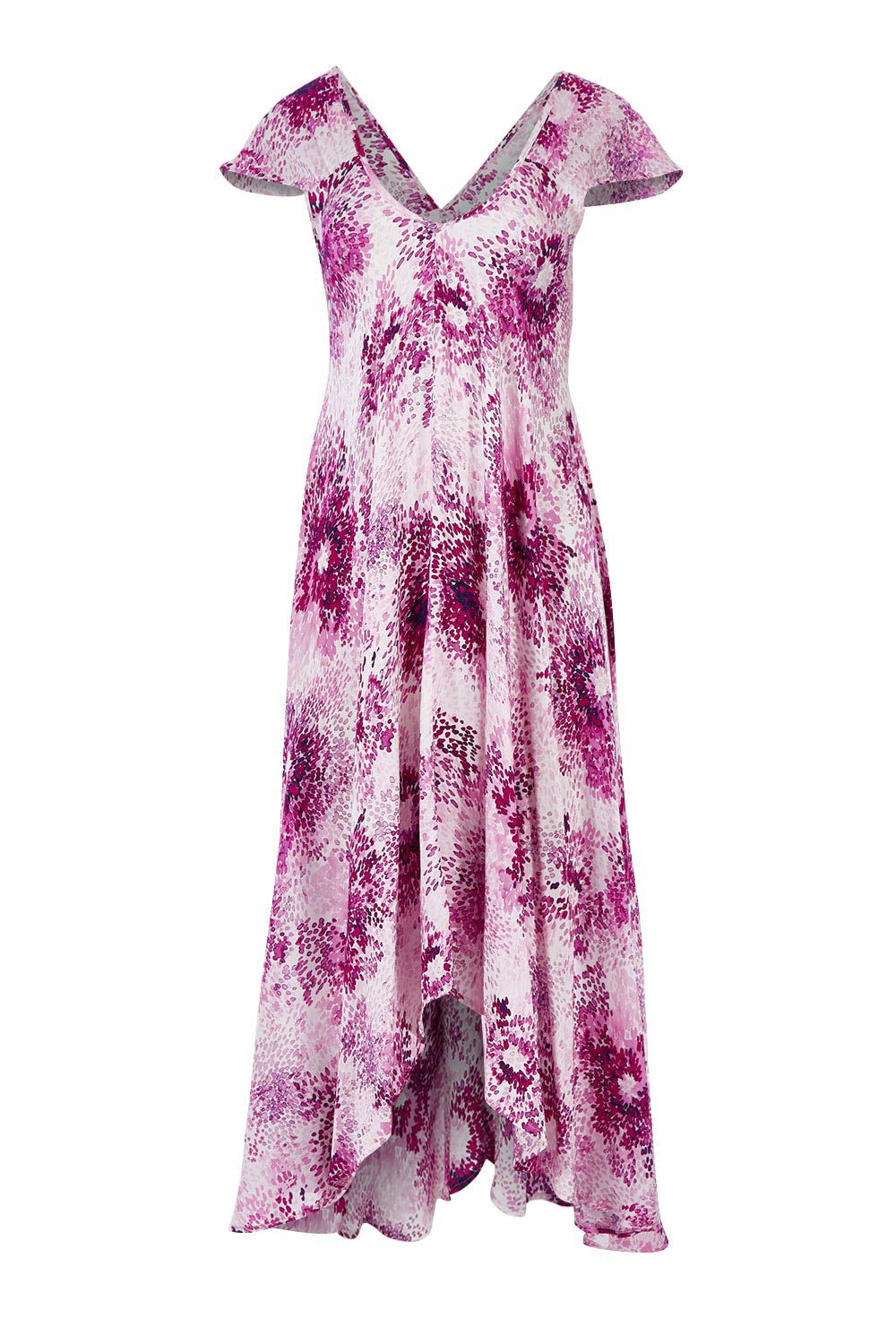 Product shot of the Prue Dress in colour Jacaranda (Pink), from the front