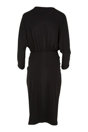 Product shot of the Nancy Dress in colour Black (Black), from the back