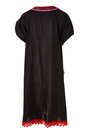 Product shot of the Sao Paulo Dress Nova in colour Floralemb (Black), from the back