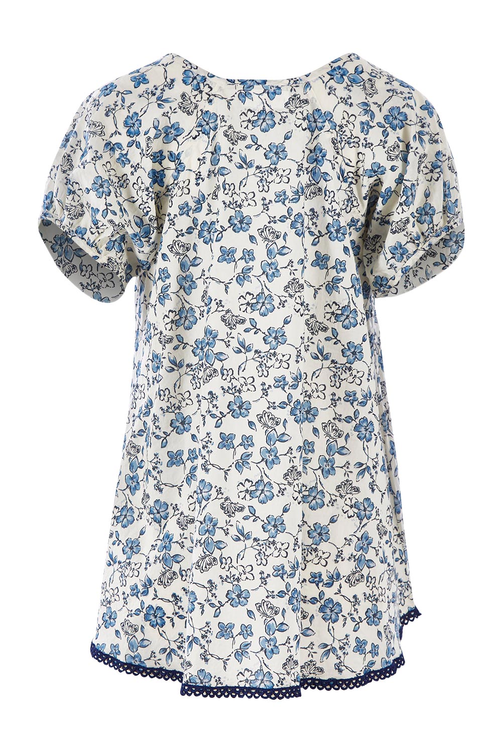 Product shot of the Sao Paulo Top in colour Forgetmeno (Blue), from the back