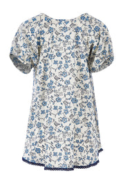 Product shot of the Sao Paulo Top in colour Forgetmeno (Blue), from the back
