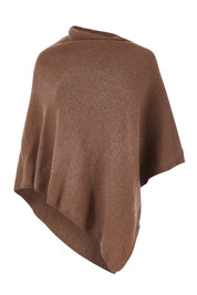 Product shot of the Cotton Cashmere Wool Poncho in colour Richearth, from the front