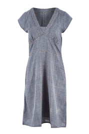 Product shot of the Daisy Dress Eventide in colour Eventide (Grey), from the front