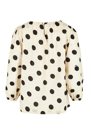 Product shot of the Lara Top in colour Whitespot (White), from the back