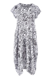 Product shot of the Zamora Bubble Dress in colour White (White), from the front