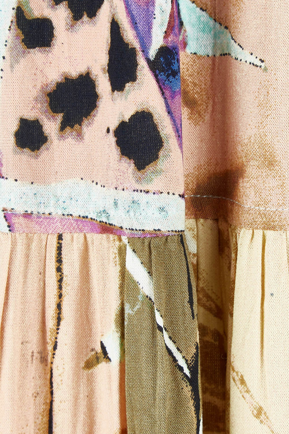 Product shot of the Agios Midi Boho Dress in colour Print (Blue), detail