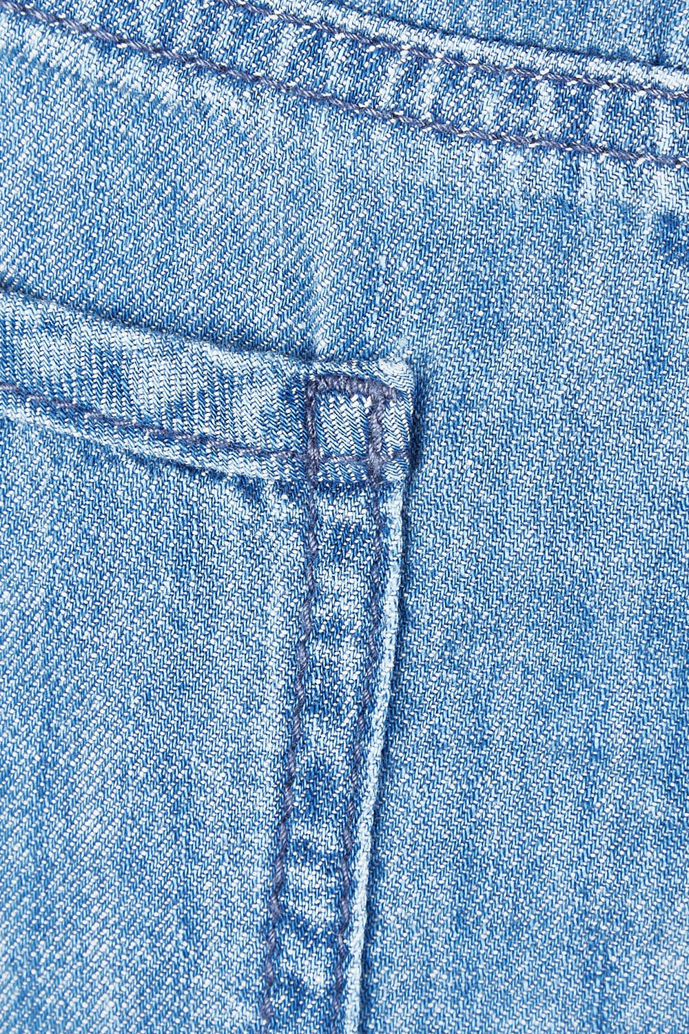 Product shot of the Higher Rise Teresa Wide Leg in colour Everly (Blue), detail