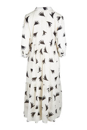 Product shot of the Button Shirt Dress in colour Elegance (White), from the back