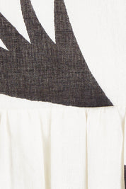 Product shot of the Button Shirt Dress in colour Elegance (White), detail