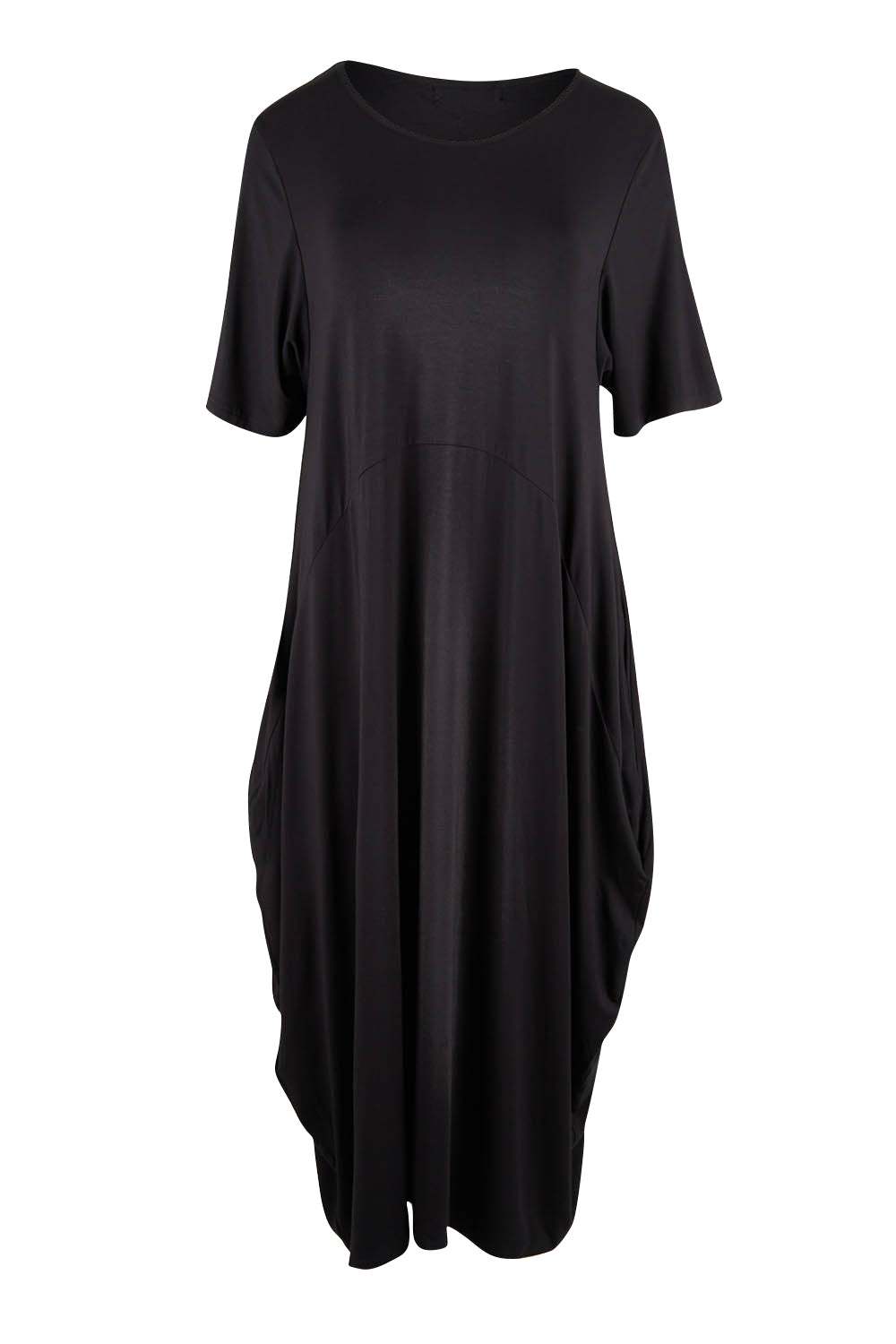 Product shot of the Soho S/S Dress in colour Black (Black), from the front