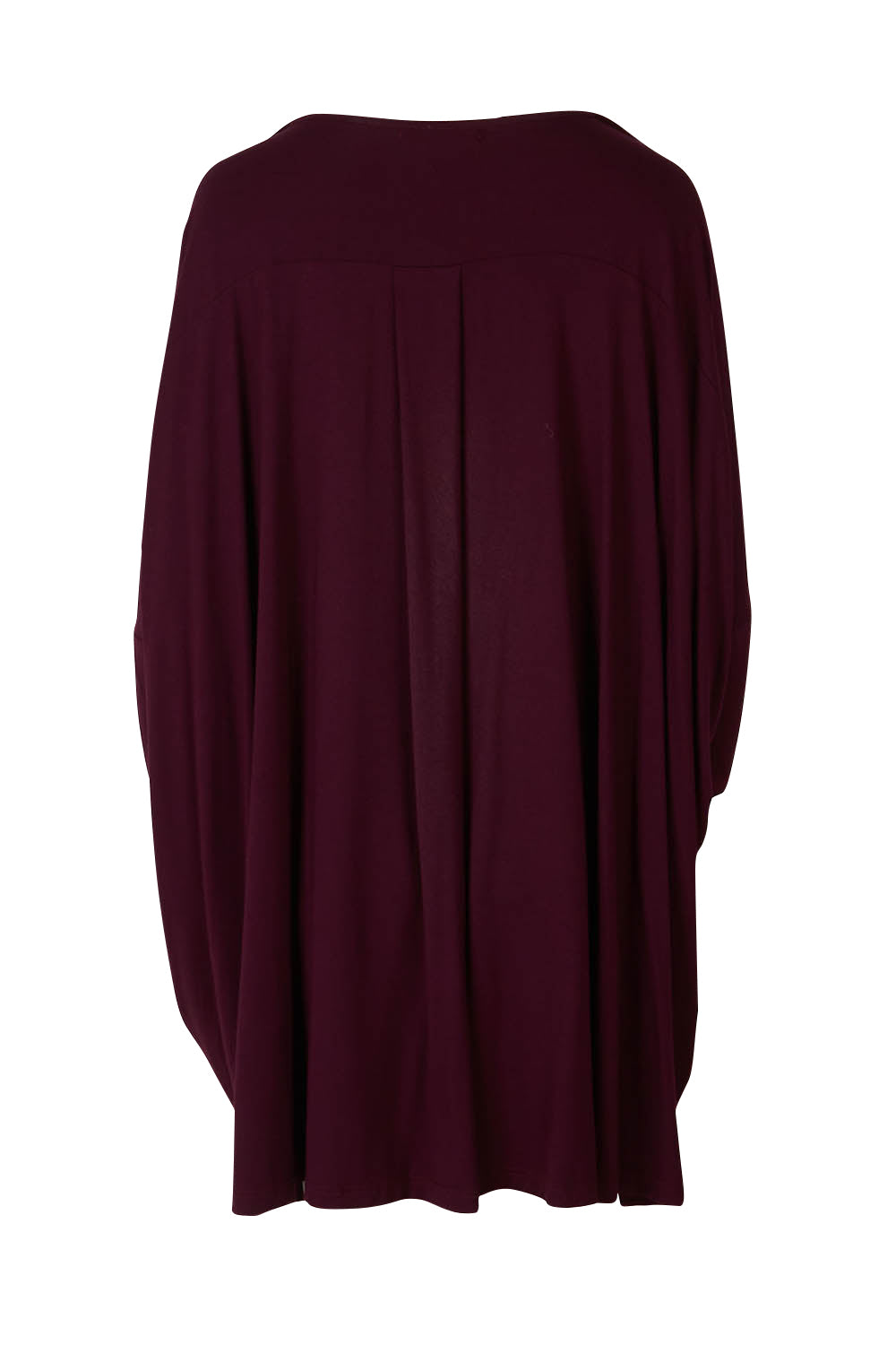Product shot of the Jessica Top in colour Berry (Purple), from the back